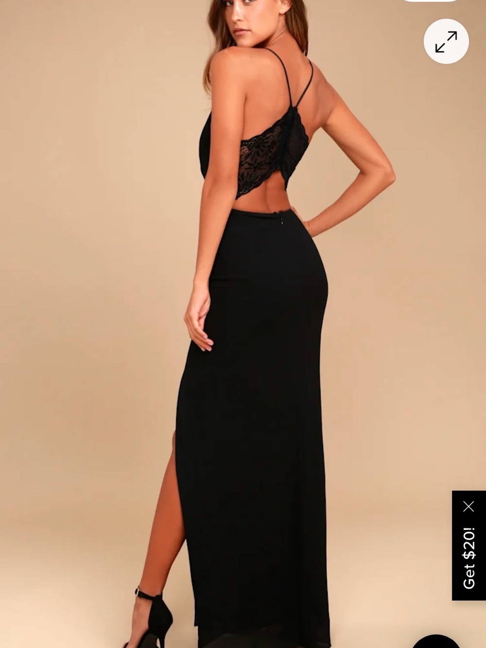 Lulu’s Elegant Black Lace-Back Maxi Dress - Women's Formal Dress